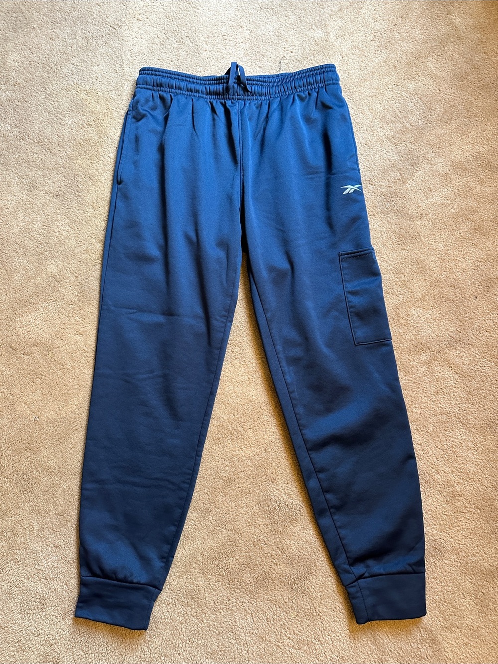 Reebok Men's Dark Navy Blue Jogger Sweatpants with Cargo Pocket
